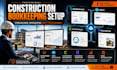 set up buildertrend, xero, coconstruct and buildbook bookkeeping for builder