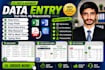 data entry, copy paste, and web research