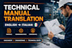 translate technical manual and engineering document into italian