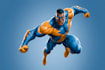 create retro superhero characters and comic art