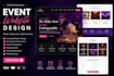 design an event website, wedding website, and event booking website