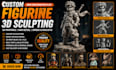create custom figurine 3d sculpting 3d printable stl game assets nft modeling