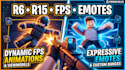 create custom roblox r6 r15 emotes, fps, movement and animation pack