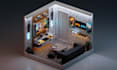 design a premium 3d isometric room with source files included