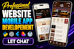 do website or mobile app development, webview android and ios app as flutter dev
