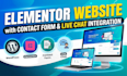 design elementor website with contact form and live chat setup