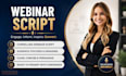 write a webinar script, sales webinar funnel, and presentation script