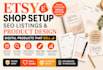 design etsy digital product setup etsy shop etsy SEO listing design etsy planner