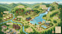 design campground map, rv park map, glamping map, resort map, trail map
