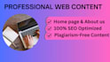 write engaging website content, about us page, and home page