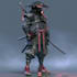 cyberpunk samurai street warrior art desing
