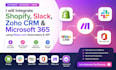 integrate shopify slack with zoho crm,microsoft 365 using makecom automation api
