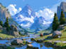 create stunning fantasy landscape, background illustration