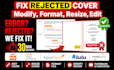 fix, modify, resize, and format your book cover for amazon KDP
