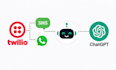 integrate twilio SMS  whatsapp API with ai chatbot using chatgpt API integration