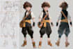 create retro style anime style character illustrations