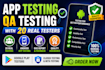 do app testing, QA testing with 20 google play testers for android app