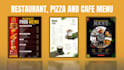 a modern restaurant menu, food menu or price list