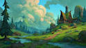 create stunning fantasy landscape, background illustration