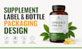 design premium supplement label, 3d bottle, packaging design