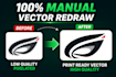 manually redraw blurry logo to vector