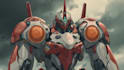 do custom digital 2d anime mecha art illustration