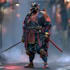 cyberpunk samurai street warrior art