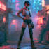 cyberpunk female character art