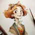 hand painted watercolor character art