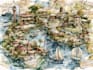 design a travel and event map, city illustration