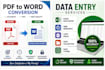 do data entry excel PDF conversion webresearch