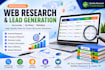 do b2b lead generation and web research