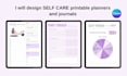 design self care planner, journal, and tracker in canva