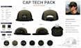 design custom hat and cap tech packs with realistic mockups