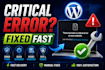 fix wordpress errors, bugs and issues professionally