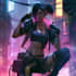 cyberpunk female character art