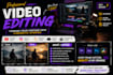 edit youtube, reels, wedding and vlog videos