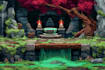 design 2d game concept art, background and environment