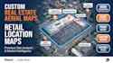 create real estate aerial custom retail location map
