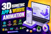 create 3d isometric app and website animation