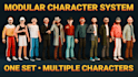 do game ready low poly modular characters