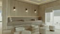2d plan retail store space, beauty spa interior design, salon boutique rendering
