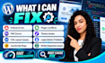 fix wordpress errors, bugs and HTML, CSS, PHP,  issues