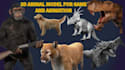 create realistic 3d animal model 3d creature wolf rigged for game and animation