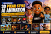 viral3d pixar style ai animation