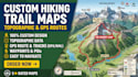 create custom hiking trail map, topographic and gps route map