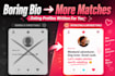 write your dating profile bio for tinder bumble hinge