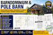 draw barndominium, pole barn 2d floor plans, framing plans and structural permit
