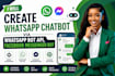 create whatsapp chatbot via whatsapp bot api, facebook messenger bot