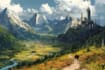 digital paint environment concept art and background